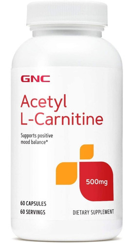 Gnc Acetil-l-carnitina 500 Mg Apoyo Estado De Animo Positivo