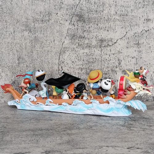 Figura One Piece Barco Dragon Piratas Mugiwaras 36cm