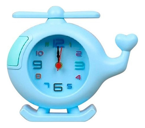 Reloj Despertador De Plástico Infantil Diseño Helicóptero 