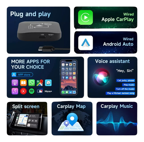 Adaptador Android Auto Inalámbrico Carp Wireless Universal