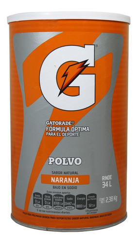 Gatorade En Polvo Sabor Naranja De 2.38 Kg