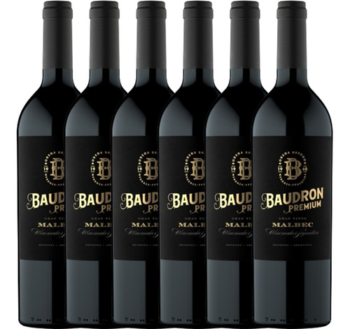 Vino Tinto Baudron Premium Malbec 750ml Caja X6 - Gobar®