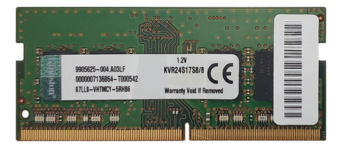 Memória Para Notebook Kingston 8gb, Ddr4, 2400mhz, Cl17