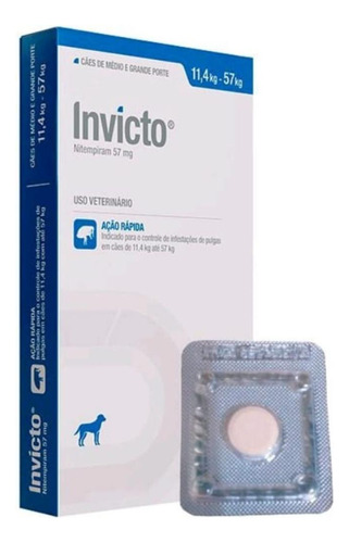 Invicto 57 Mg 2 Comprimido - Antipulgas Para Cães E Gatos