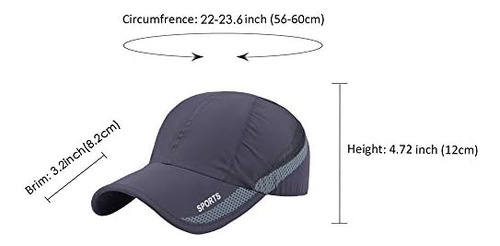 Hh Hofnen Gorra De Secado Rápido Con Malla Aireada Ajustable