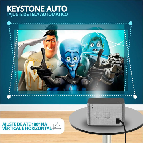 Projetor Portátil Hy350 4k Wifi Hdmi Bluetooth Android Smart