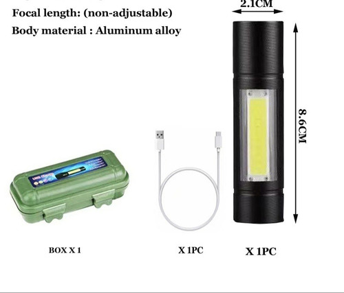 Minilinterna De Mano Tactica Recargable De Luz Led Fuerte