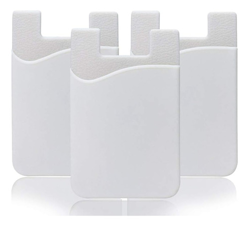 Tarjetero Adhesivo 3m De Silicona Para Celular Blanco (x3u)