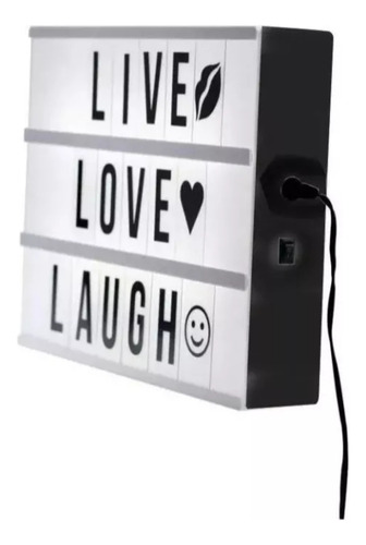 Caja De Luz Led Lightbox A4 Pizarra Con Letras Y Emojis 
