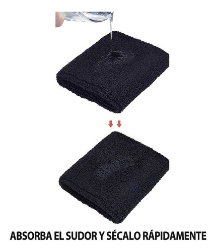 - 6 Par Muñequeras Sudor Microfibra Algodon Gym Pulsera