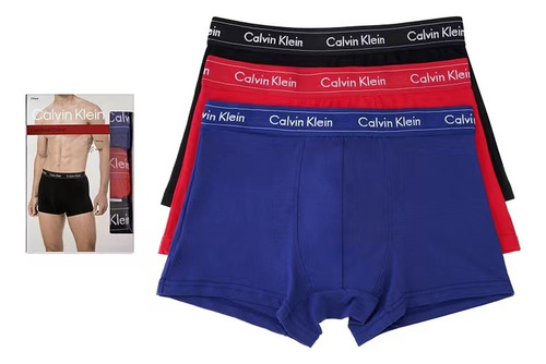 Pack De 3 Boxers Calvin Klein Trunk Origina Multicolor Caja