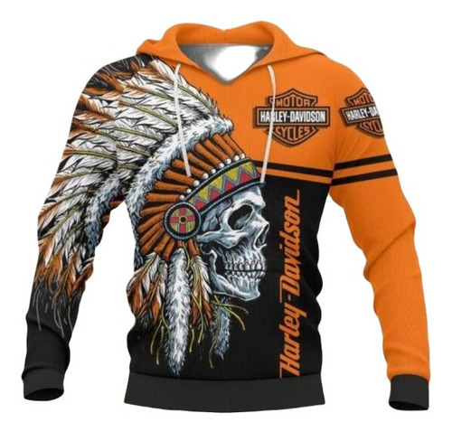 Sudadera Con Capucha Unisex Harley Davidson Skull Black