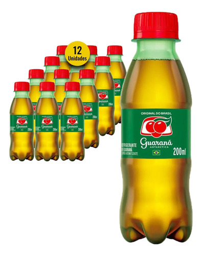 Refrigerante Guaraná Antarctica Pet 200ml (12 Unidades)