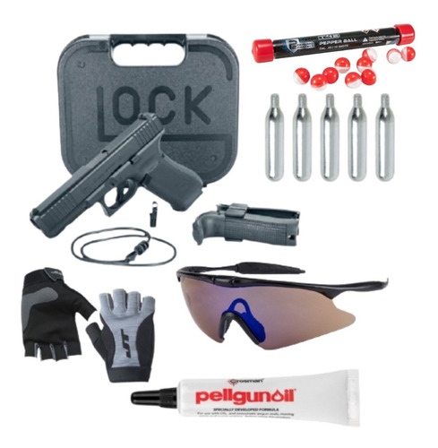 Pistola Co2 Glock 17 .43 Paquete Lentes Guantes Xchws P