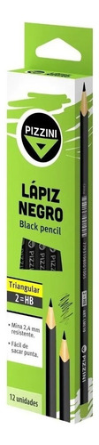 Lapices Pizzini Negro 2=hb Caja X 12 Unidades