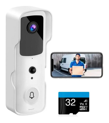 Camara Timbre Wifi Fullhd Bidireccional Seguridad + Sd 32gb