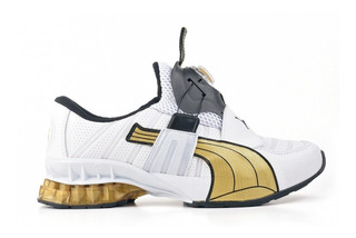 puma disk branco e dourado