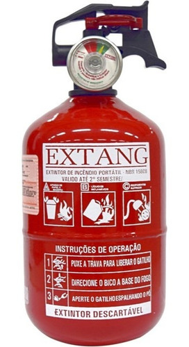 Imagem 2 de 5 de Extintor Abc Automotivo 1kg Gordinho/bujão Extang + Suporte