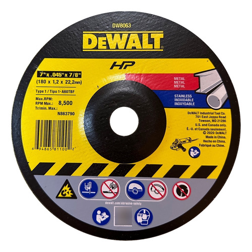 Disco Corte Hierro Dewalt 7 Ultrafino Paq 25