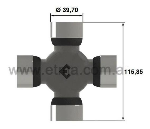 Imagen 4 de 4 de Cruceta Ø39.7 X 115.85 Etma Cr1028