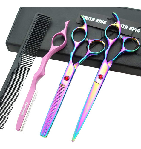 Juego De Tijeras Profesionales Smithking 17.78 Cm Con Navaja