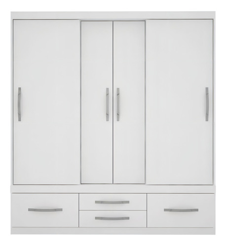 Guarda-roupa Bartira Columbia cor branco de mdp com 4 portas de dobradiças