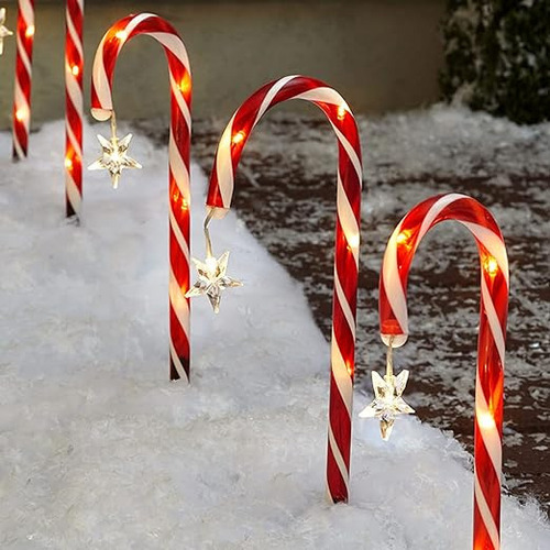 Solares Bastón Caramelo En Forma Estaca Decoración Navidad