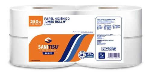 Papel Higiénico 9 Pulgadas 250 Metros 1 Hoja Blanco 