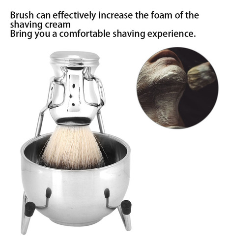 A Brocha De Afeitar De Acero Inoxidable Soap Bowl, Soporte