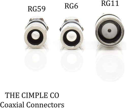 Conector Compresion Coaxial Rg6 Rg11 Rg59 Plateado 4pack ...