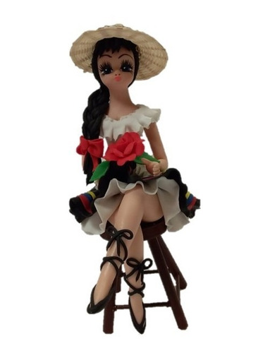 Artesanía Muñeca Campesina En Porcelanicron