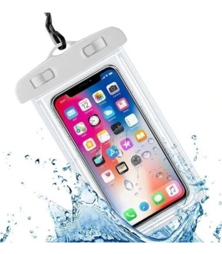 Capa Bag Aquática Para Celular A Prova D'água Universal Cor Branco Liso