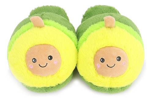 Pantuflas De Aguacate, De Felpa, Antideslizantes, Duraderas