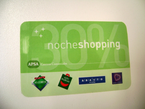Tarjeta Noche Shopping Alto Palermo Paseo Alcorta Desc Boedo (Usado)