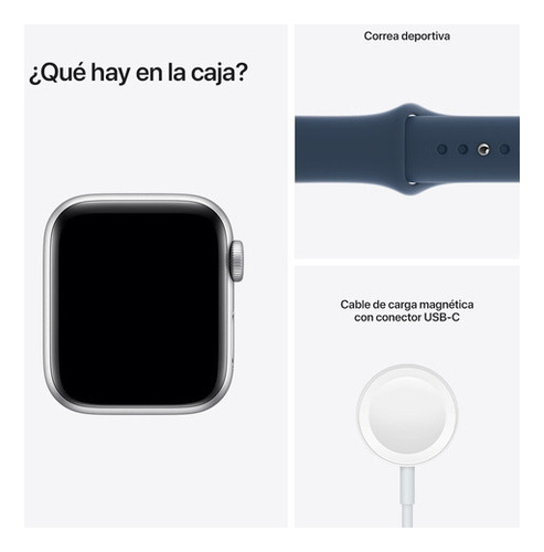 Apple Watch SE (GPS, 1.575") - Caja de aluminio color plata - Correa deportiva Azul abismo - Excelente (Reacondicionado)
