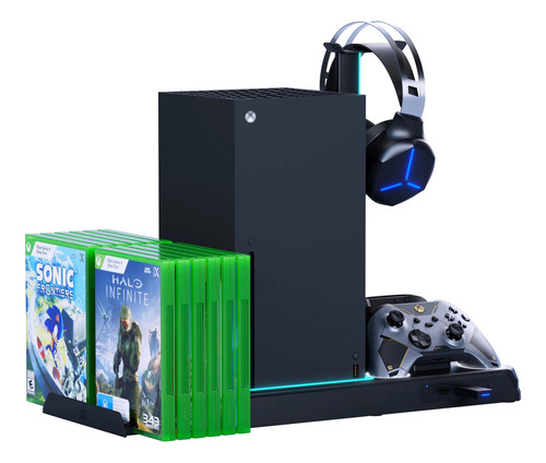 Base Vertical Cargador Cooler Para Xbox Series + 2 Baterias