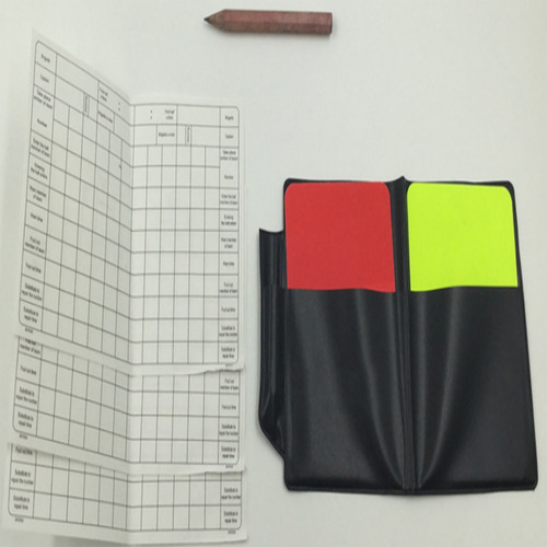 Tarjetas De Arbitro X2 Con Tarjeta Anotacion Y Lapiz Referee