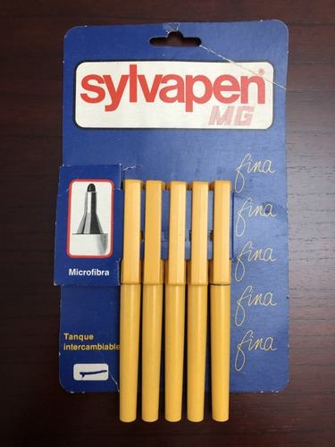 Lote 5 Fibras Antiguas Lapicera Sylvapen Mg Decada 70 80 Zwt (Usado)