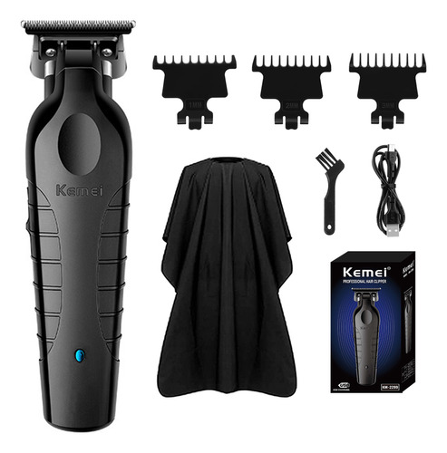 Cortadora De Pelo Eléctrica Kemei Transborder Barber Km-2299 Color Negro