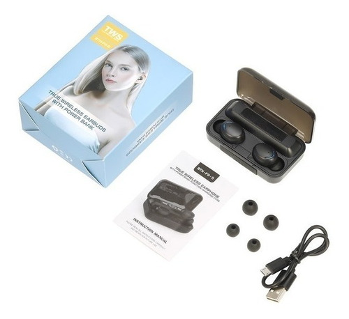 Imagen 2 de 5 de Audífonos in-ear gamer inalámbricos TWS F9-5 BTH-F9-5 x 1 unidades negro