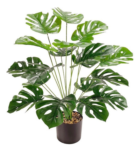 Planta Artificial Monstera, 18 Hojas, Decoración Con Maceta,