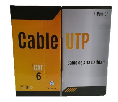 Imagen 1 de 3 de Rollo Cable Utp Cat6 Exterior Caja 305 Mts Categoria 6