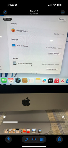 iMac 21.5 I5 (2017) 16gb Ram, Ssd 1tb, Magic Keyboard Mouse (Reacondicionado)