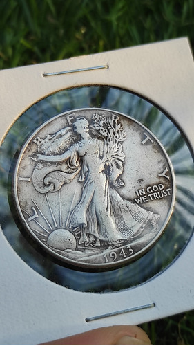 1 Half Dólar Eeuu 1943 Moneda Plata Liberty Colección 
