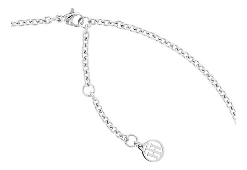 Collar Tommy Hilfiger Rectangular Block Plateado Para Mujer Color 52053