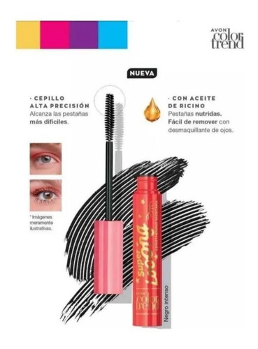 Mascara Pestañas Alargadora Super Long Color Trend Avon Negro