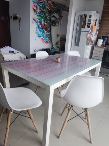 Mesa De Comedor Con Sillas Madera Blanco