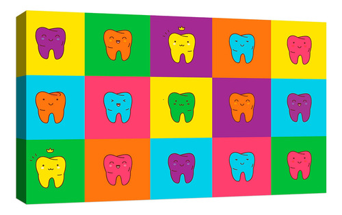 Cuadro Decorativo Canvas Moderno Muela Odontologia Nervios Color Muela Odontologia Popart Armazón Natural