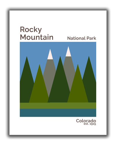 Impresion De Arte Del Parque Nacional Rocky Mountain. Decora