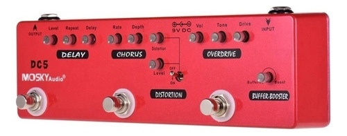 Pedal de efecto Mosky Audio DC5 rojo